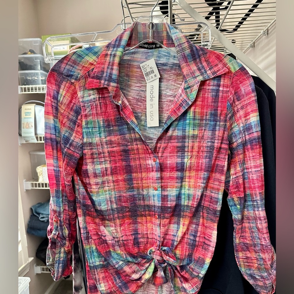 David Cline button down shirt new with tags.